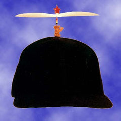 Adult Black Propeller Hat With Brim (no patch)